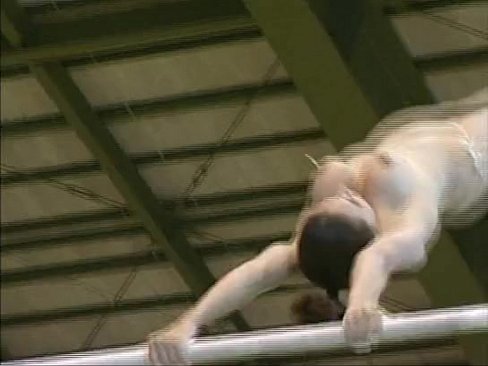 Sexy brunette gymnast